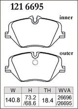 Dixcel Front Brake Pads – BMW X1 (U11) / X2 (U10) / X3 (G45) / 2 Series Gran Coupe (F74) / 5 Series (G60) / MINI Cooper (J01) / Aceman (J05) / Countryman (U25)