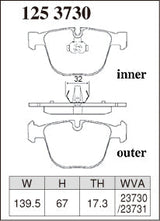 DIXCEL Rear Brake Pads – BMW M3 (E90/E92/E93) / M5 (E60) / M6 (E63/E64)