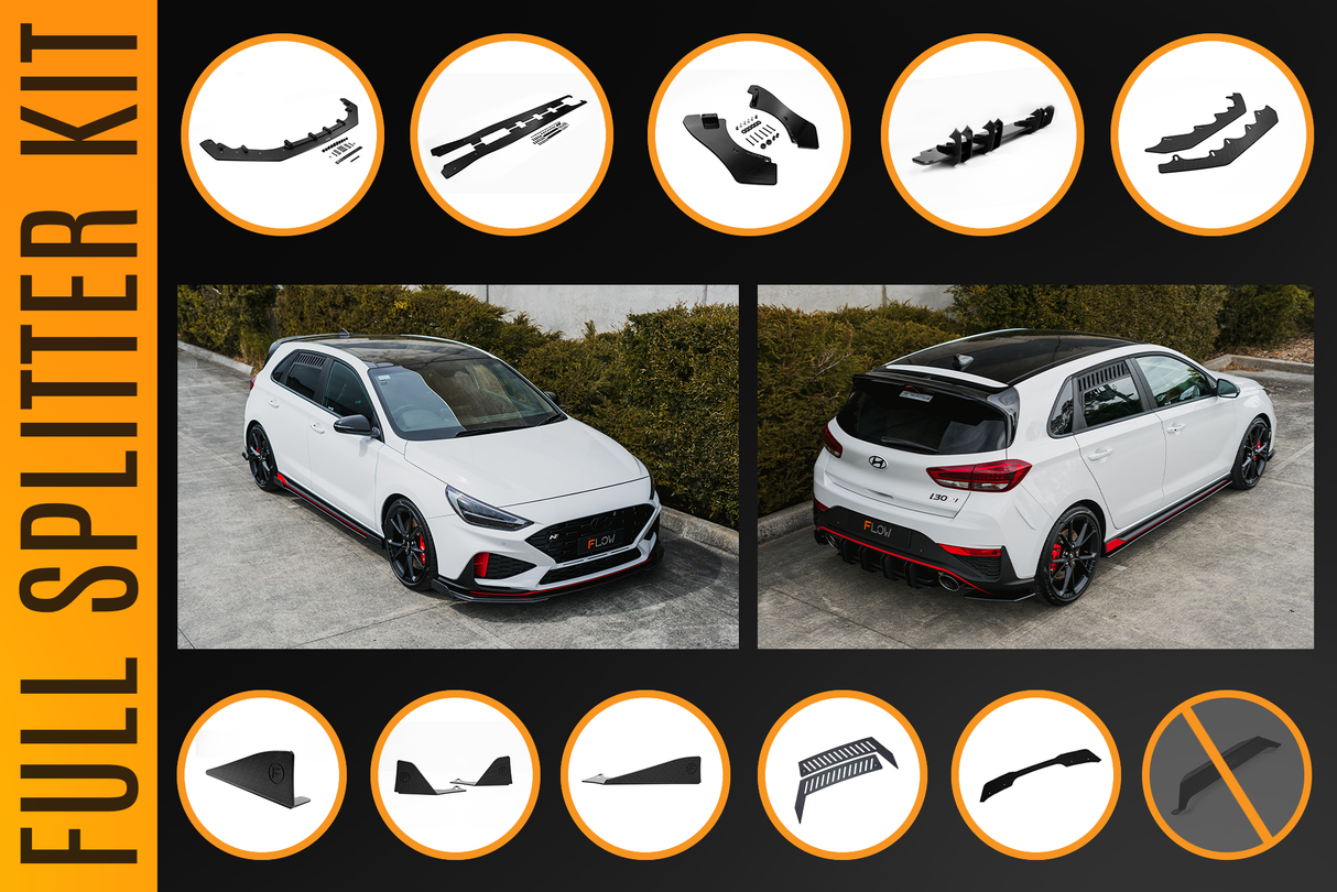 i30N Hatch PDE V6 FL2 2025 Full Lip Splitter Set - ModsDirect