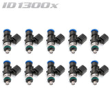 ID1300-XDS Injectors Set of 10, 34mm Length, 14mm Grey Adaptor Top, 14mm Lower O-ring- Lamborghini Huracan/Audi R8 (V10)