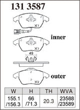 DIXCEL Front Brake Pads – VW Golf GTI (Mk5 / Mk6)