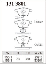 DIXCEL Front Brake Pads – VW Golf R32 (Mk5) / Audi A3 S3 (8P)