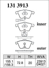 DIXCEL Front Brake Pads – VW Golf R (Mk6) / Scirocco R / Audi S3 (8P)