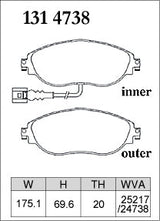 DIXCEL Front Brake Pads – VW Golf GTI (Mk7 / Mk8) / Golf R (Mk7) / T-Roc R (A1) / Audi S3 (8V)