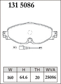 DIXCEL Front Brake Pads – VW Golf (Mk7) / Golf GTI (Mk7) / Passat (B8) / Audi A3 (8V) - Spirited / Track Day (Z Type)