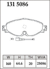 DIXCEL Front Brake Pads – VW Golf (Mk7) / Golf GTI (Mk7) / Passat (B8) / Audi A3 (8V) - Spirited / Track Day (Z Type)