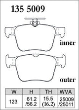 DIXCEL Rear Brake Pads – VW Golf GTI / R (Mk7) / T-Roc R (A1) / Tiguan R (AD) / Audi S3 (8V)