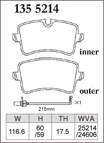 DIXCEL Rear Brake Pads - Audi S6/S7 (C7) S8 (D4) RS4 (B8) RS5 (8T/8F) RS6/RS7 (4G) / Porsche Macan (95B) - Spirited / Track Day (ES Type)