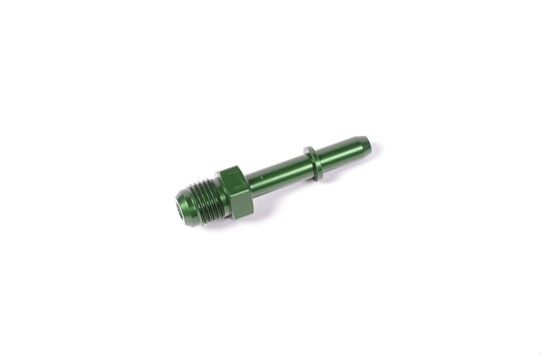 Radium SAE Male EFI Quick Connect to 6AN Male Flare Fitting- 5/16" SAE Male to 6AN Male Flare