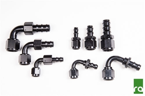 Radium Engineering PushLok Hose End, 6AN, 180Deg