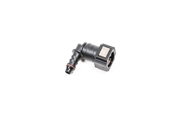 Radium SAE Female EFI Quick Connect to Barb Fittings- 5/16" SAE Female to 5/16" Barb 90 Degree (8mm)