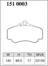 DIXCEL Front Brake Pads – Porsche 911 (996) Carrera 4S / Turbo / GT3