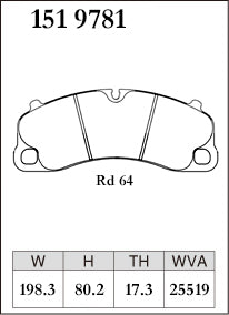 Dixcel Front Brake Pads – Porsche 911 Carrera / GTS / Turbo / Targa (991.2 / 992) / 718 Cayman GTS 4.0 (982)