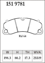 Dixcel Front Brake Pads – Porsche 911 Carrera / GTS / Turbo / Targa (991.2 / 992) / 718 Cayman GTS 4.0 (982)