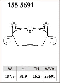 Dixcel Rear Brake Pads – Porsche 911 (991.2 / 992) / Cayenne / Taycan