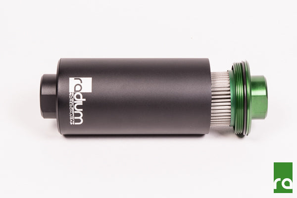 Radium High Flow Fuel Filter- Stainless - 100 Micron