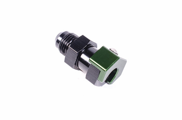 Radium SAE Female EFI Quick Connect to AN Male Low Profile Fitting- 5/16" SAE Female to 6AN Male Straight