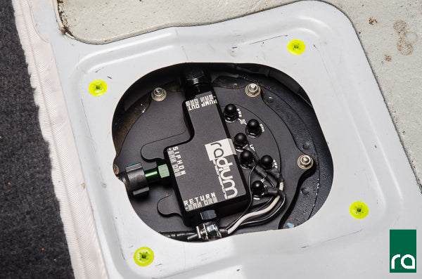 Radium Fuel Hanger Plumbing Kit w/Filter - Mitsubishi Evo 7-9- Microglass Filter