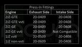 Radium 10AN Male Swivel Banjo 17.5mm Press Fit - Toyota 1JZ Non-VVTi (Exhaust)