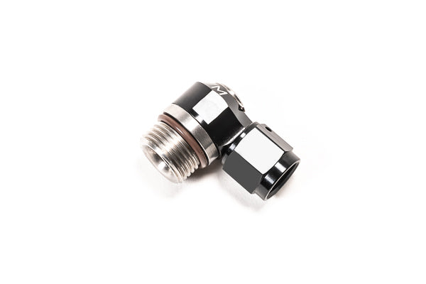 Radium V2 AN ORB to AN Male Flare Low Profile Swivel Banjo Fittings (8AN ORB SWIVEL BANJO TO 6AN FEMALE)