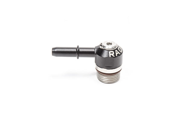 Radium V2 AN ORB to SAE Male EFI Quick Connect Low Profile Swivel Banjo Fitting- 8AN ORB Swivel Banjo to 5/16in SAE Male