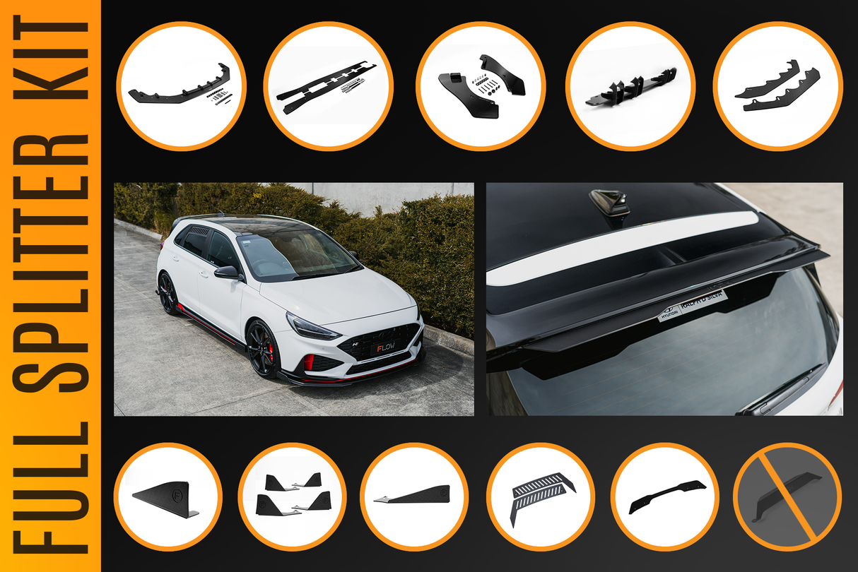 i30N Hatch PDE V6 FL2 2025 Full Lip Splitter Set - ModsDirect