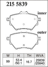 DIXCEL Rear Brake Pads – Peugeot 308 GTi 270 (T9)