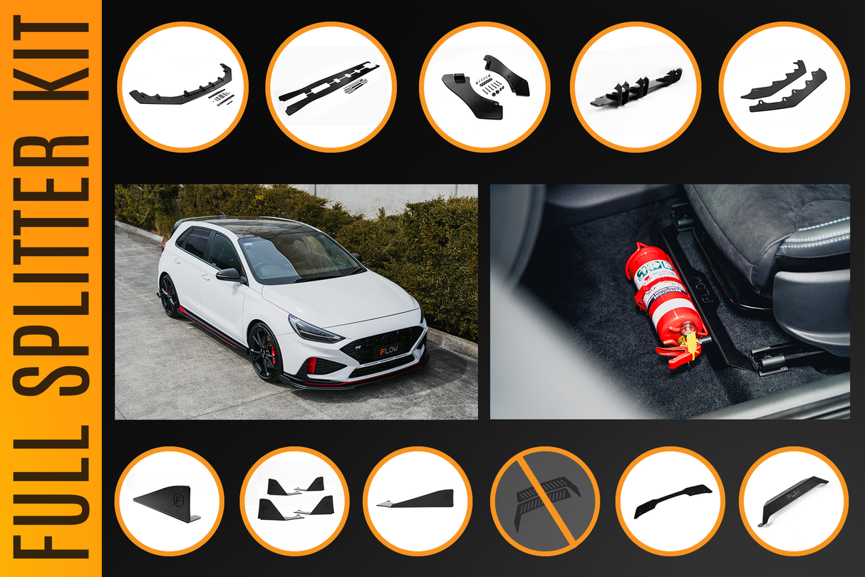 i30N Hatch PDE V6 FL2 2025 Full Lip Splitter Set - ModsDirect