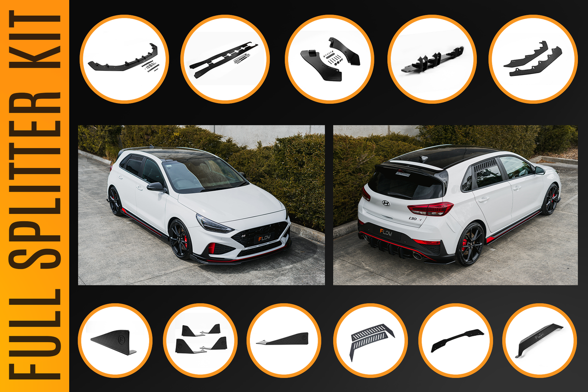 i30N Hatch PDE V6 FL2 2025 Full Lip Splitter Set - ModsDirect