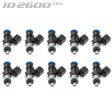 ID2600-XDS Injectors Set of 10, 34mm Length, 14mm Grey Adaptor Top, 14mm Lower O-ring- Lamborghini Huracan/Audi R8 (V10)