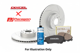 Paragon PAR4650S Front Rotor + Dixcel Brake Pad Combo – Subaru WRX 08-14/BRZ 12+/Toyota 86 12+ - Pad Compound - Type Z