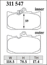 DIXCEL Front Brake Pads - Lexus RC200t / RC300 (ASC10R) / RC350 (GSC10R) - F Sport - Daily / Street (EC Type)