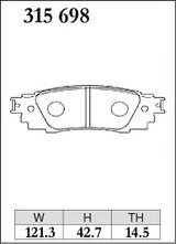 DIXCEL Rear Brake Pads – Lexus LBX Morizo RR (GZEA14)