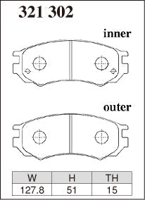 DIXCEL Front Brake Pads - Nissan Pulsar (N15) / Pulsar GTI-R (N14) / NX (B13) - Daily / Street (EC Type)