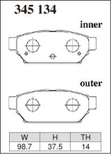 Dixcel Rear Brake Pads - Mitsubishi Lancer Evo I/II/III (CD9A/CE9A)