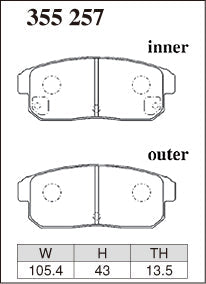DIXCEL Rear Brake Pads – Mazda RX-8 (SE / FE) - Spirited / Track Day (Z Type)