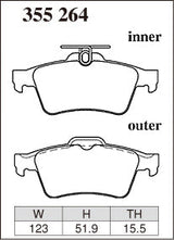DIXCEL Rear Brake Pads – Ford Focus RS / Focus ST (LW/LZ) / Mazda 3 MPS (BK/BL)