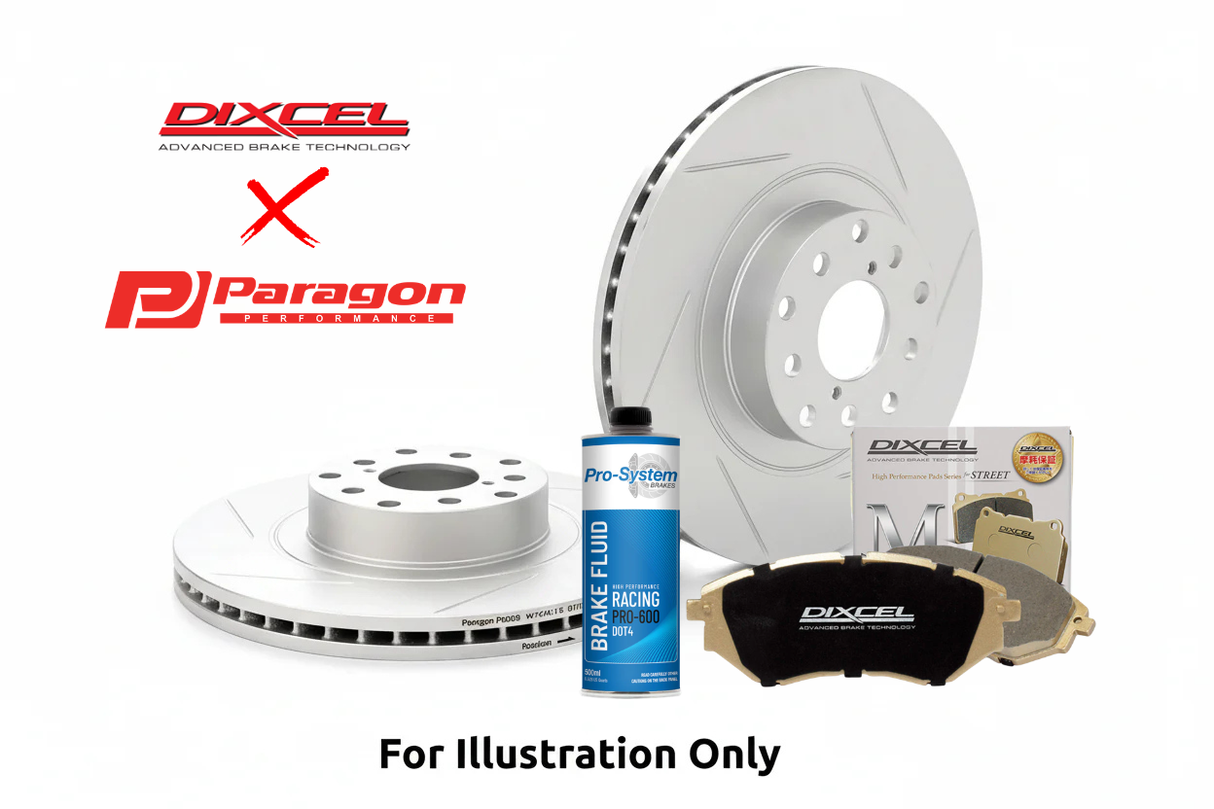 Paragon PAR4654S-10 Front Rotor + Dixcel Brake Pad Combo – Subaru STI / Liberty GT / BRZ tS / Toyota 86 Brembo (2001-2017) - Pad Compound - Type EC