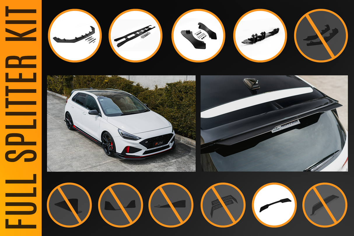i30N Hatch PDE V6 FL2 2025 Full Lip Splitter Set - ModsDirect