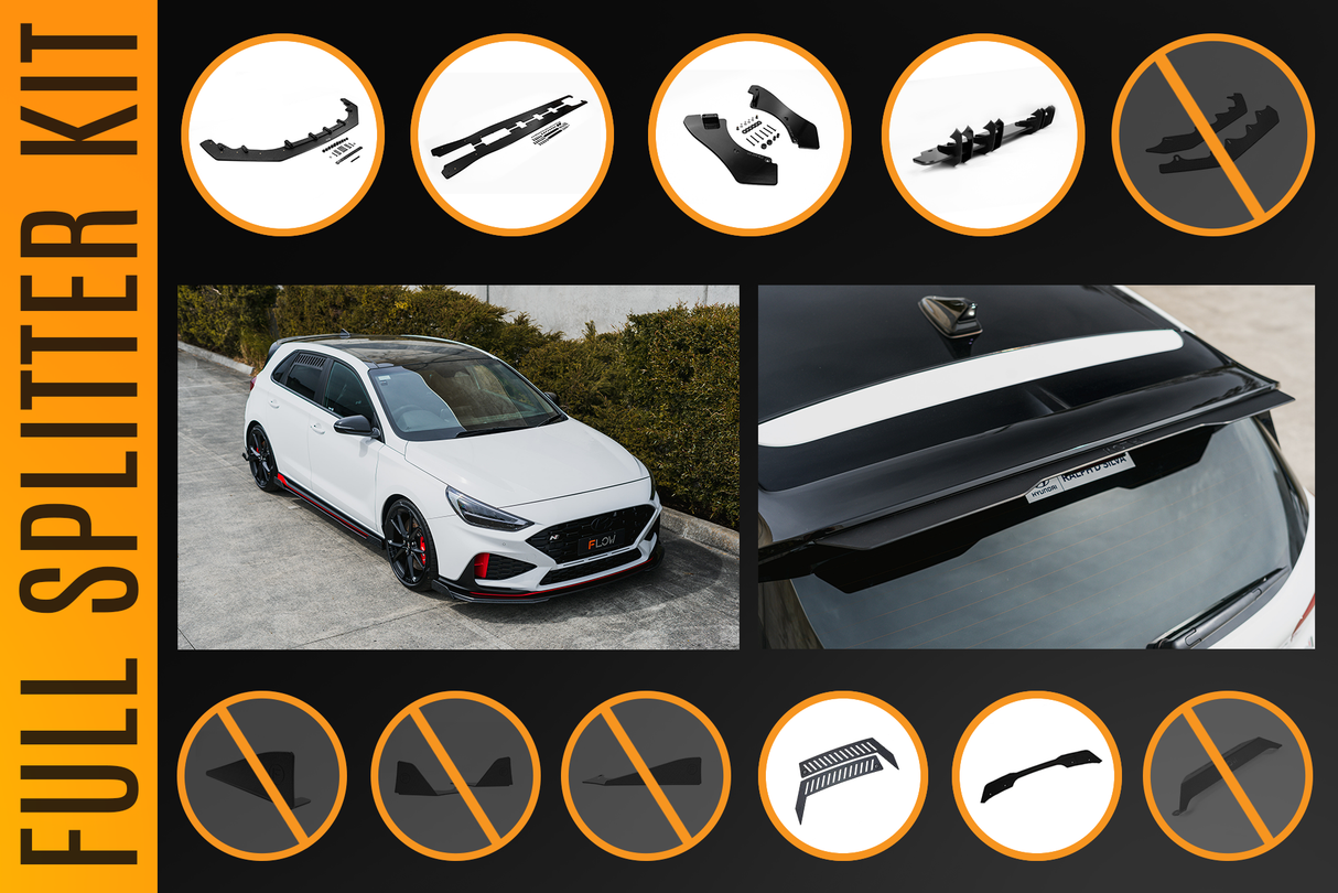 i30N Hatch PDE V6 FL2 2025 Full Lip Splitter Set - ModsDirect