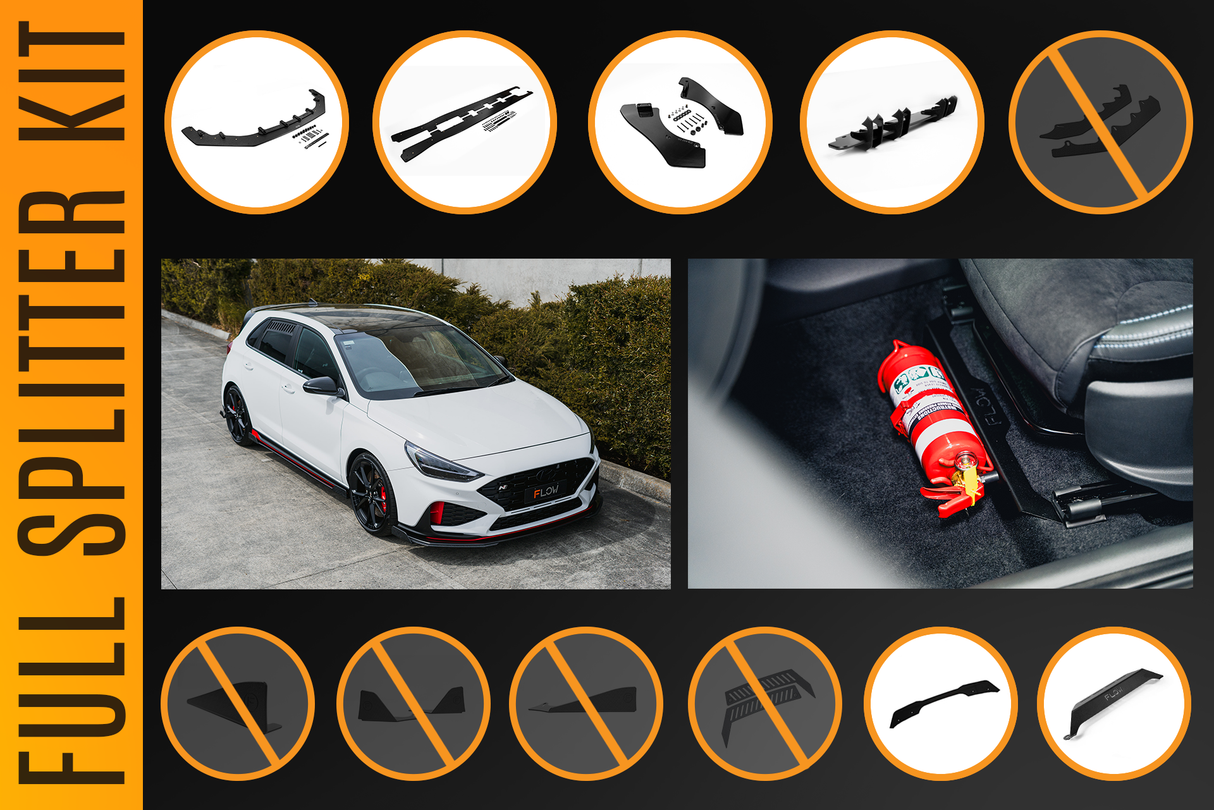 i30N Hatch PDE V6 FL2 2025 Full Lip Splitter Set - ModsDirect