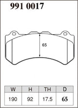 Dixcel Front Brake Pads – Alcon CAR70 "RC6" / Nissan GT-R R35 / Jeep Grand Cherokee SRT