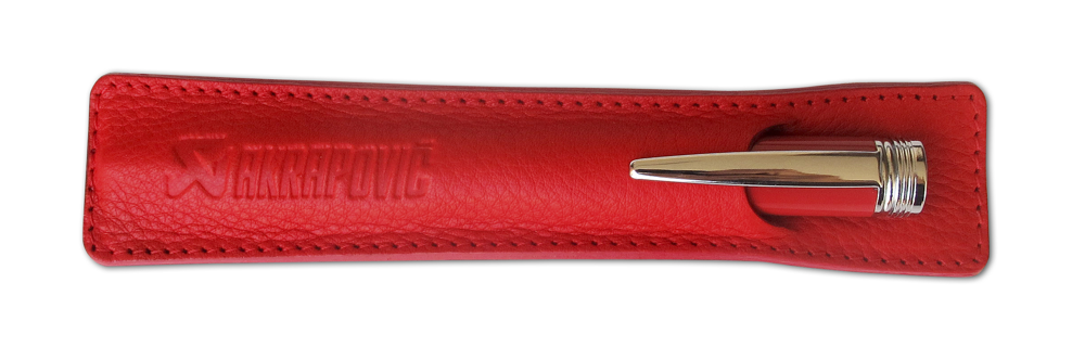 Akrapovic Leather Pencil Sleeve - Red - ModsDirect