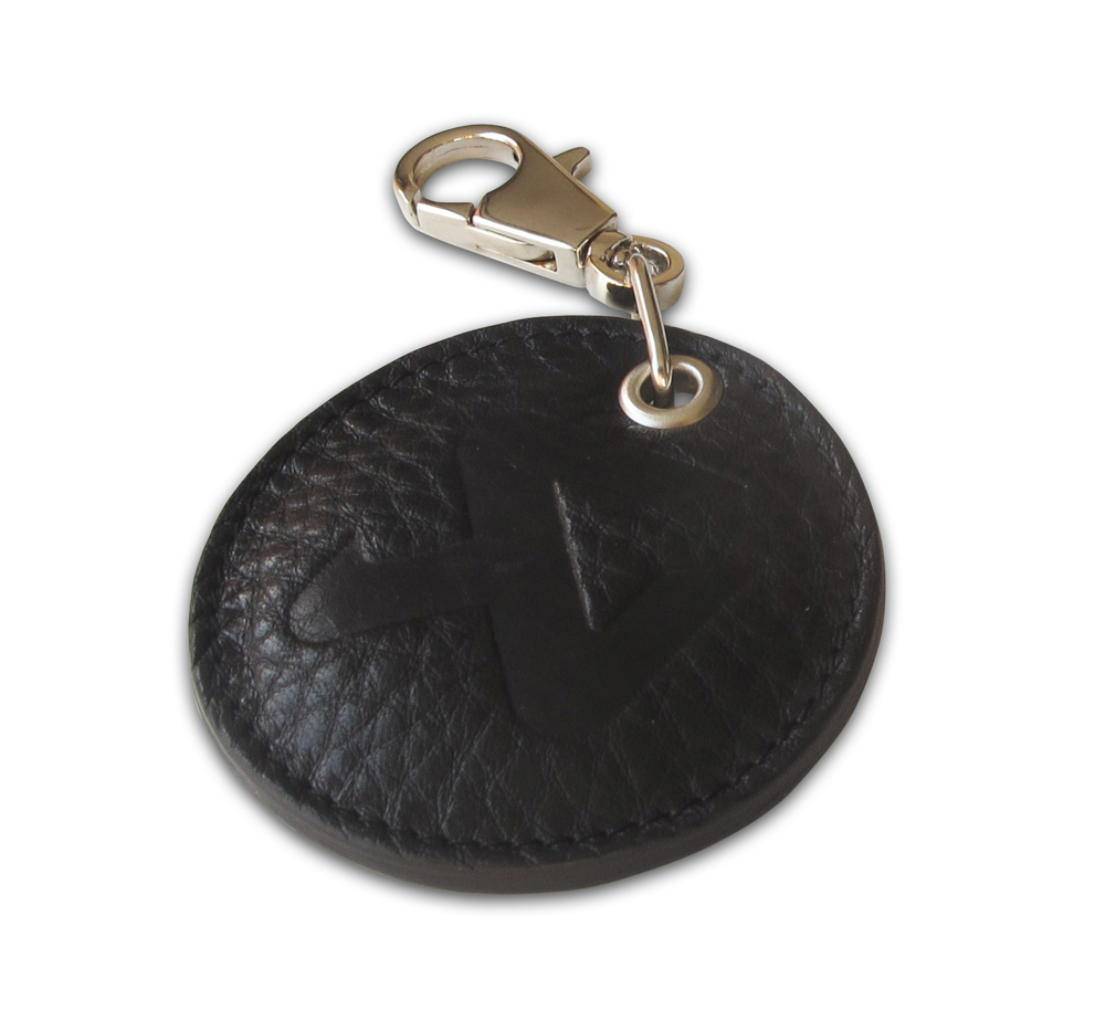 Akrapovic Round Leather Keychain - Black - ModsDirect