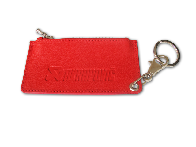 Akrapovic Leather Zip Keychain - Red - ModsDirect