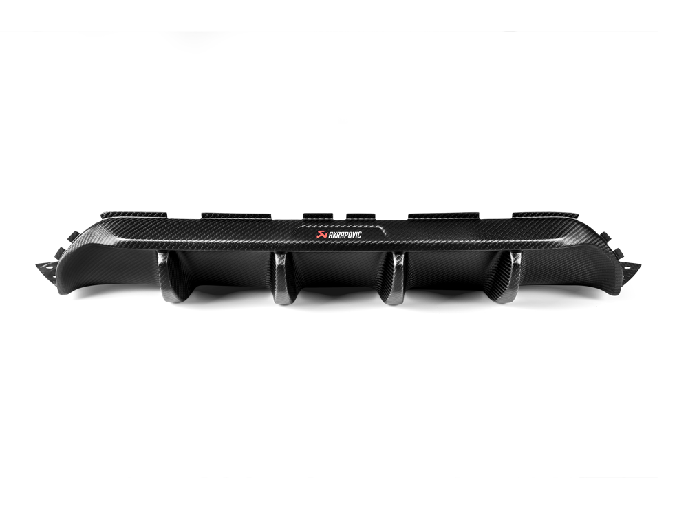 Akrapovic Rear Carbon Fibre Diffuser with Red/White Logo - Matte for M5 (F90) - ModsDirect