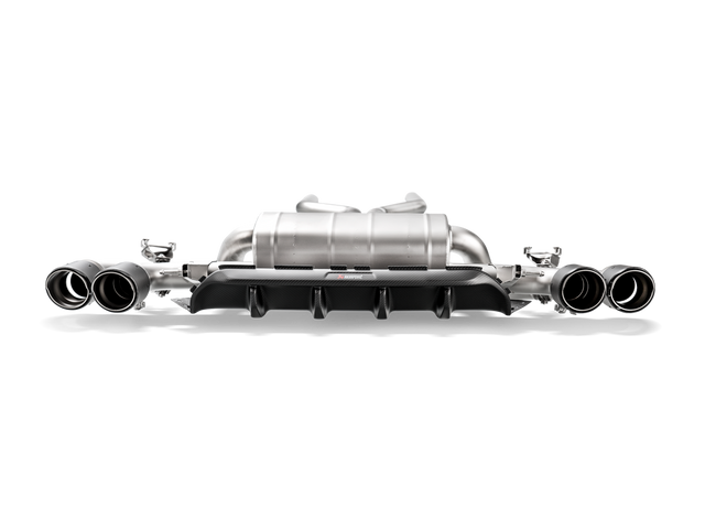 Akrapovic Rear Carbon Fibre Diffuser with Red/White Logo - Matte for M5 (F90) - ModsDirect