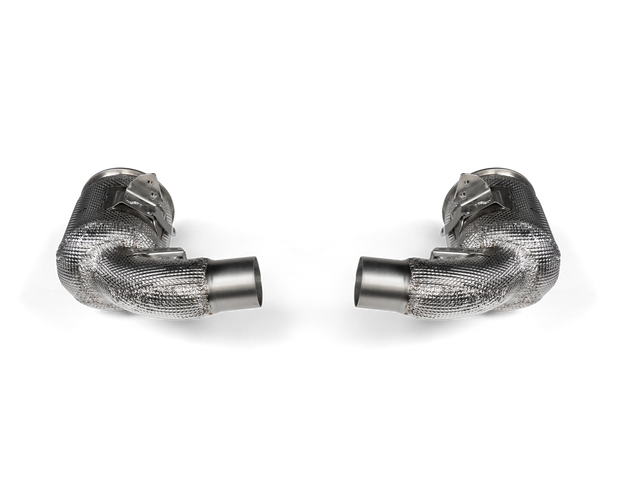 Akrapovic Link Pipe Set w Cat (SS) for Porsche 992 Turbo / Turbo S - ModsDirect