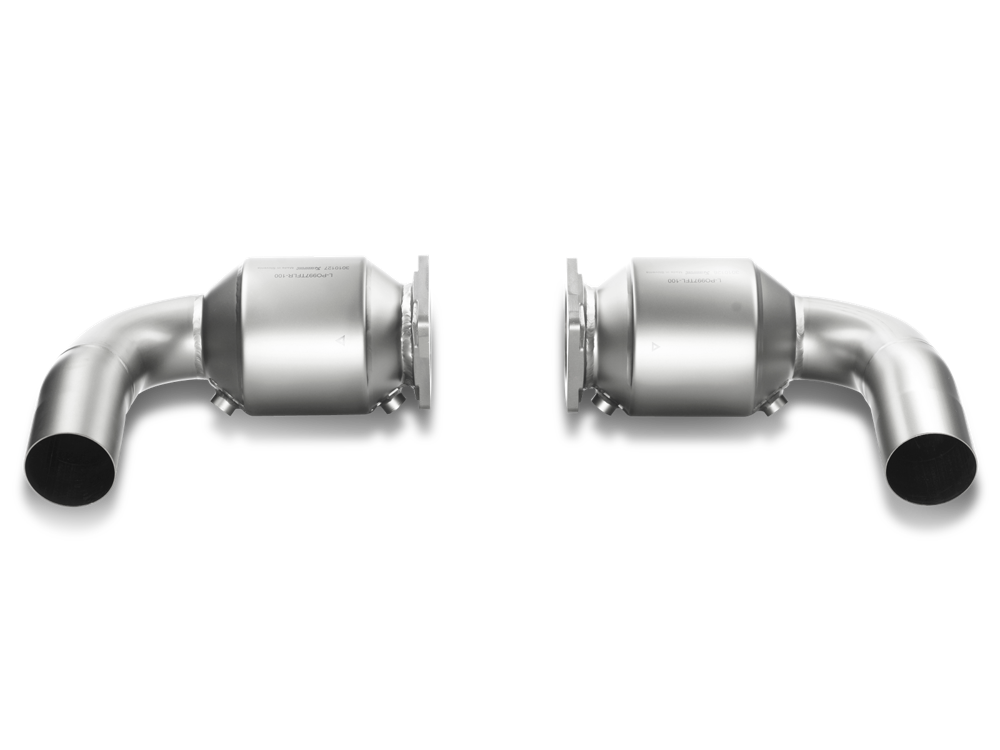 Akrapovic Link Pipe Set (100 cpsi cats, Titanium) for 997 Turbo / Turbo S 3.8L - ModsDirect