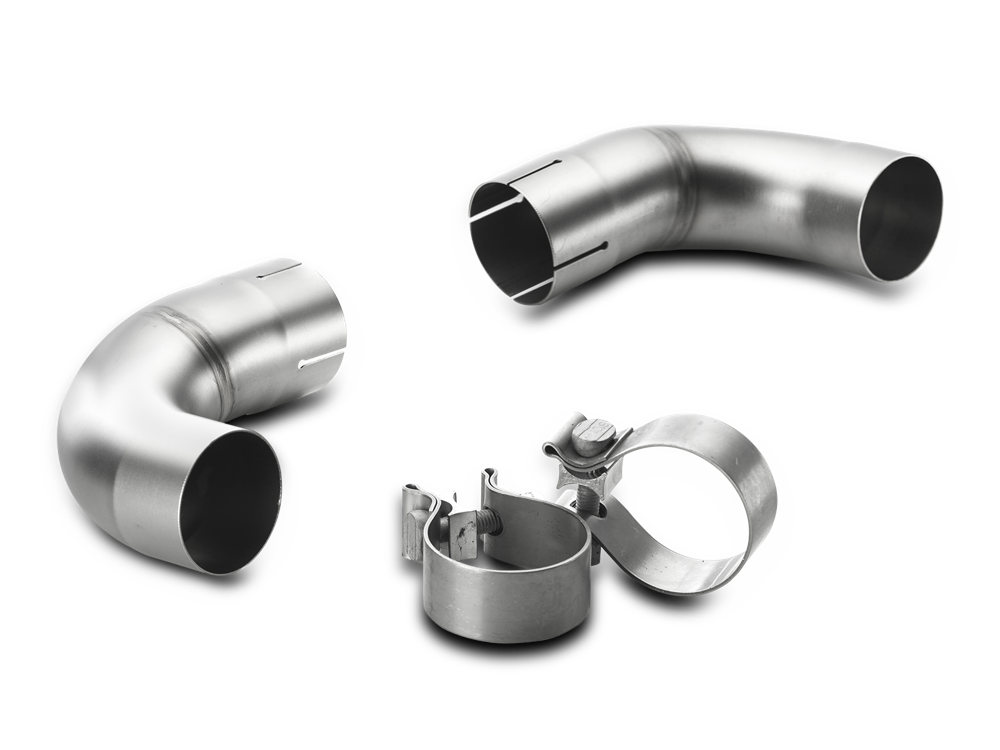 Akrapovic Link Pipe Set (SS) to Mount Tips on Stock Set (SS) for VW Mk6 GTI - ModsDirect